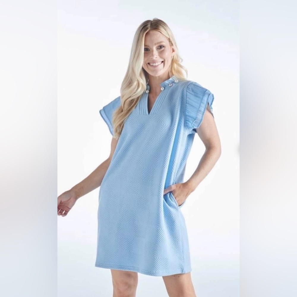 Simply Southern - Light Blue Quilted Dress